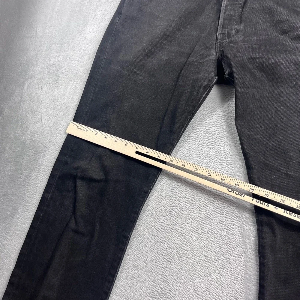 Levis 501 Original Fit Mens Jeans 34x32 Washed Black Cotton Button Fly Straight